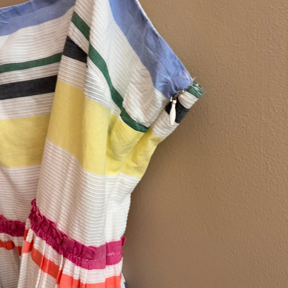 Gap Womens XL Rainbow Stripe Maxi Dress Smocked Back Pockets Summer NWT - Picture 4 of 16